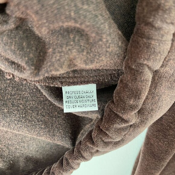 St. John Sport Size M Brown Velour Zip-Up Jacket Sweater Drawstring Hem - Picture 8 of 10